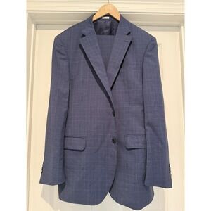 Peter Millar Suit Mens 46T Blue Check 100% Wool 2 Pc Blazer Pants Portugal